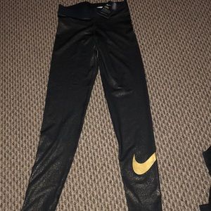 Sparkly black and gold Nike Pro Leggings Size S